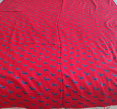 Scotty Dog Polyester Cotton Blend Fabric on Red Blouse Shirt 46″ W x 2 Yards