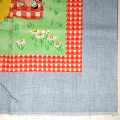 Vintage Baby Quilt Panel Fabric Teddy Bear Picnic Crib Blanket Craft 43×35.5