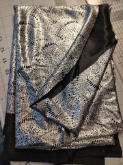 Black and Silver Metallic Shiny Stretchy Fabric 1 2/3 yards x 54 inches