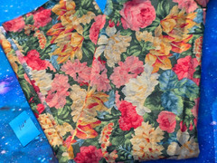 SINGLE PIECE fabric flowers floral roses 14″WX42″L cotton