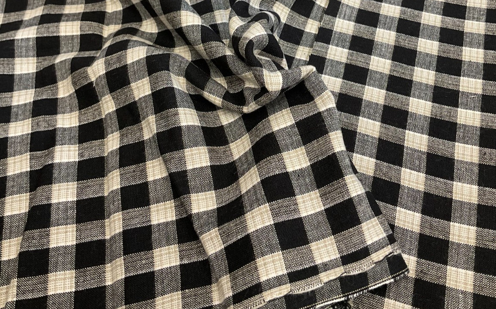 HOMESPUN BLACK, BROWN & CREAM PLAID – 1 YARD
