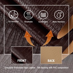 HYVAKUPPA Faux Alligator Fabric by The Yard 55″ W Crocodile Texture Vinyl Fak…