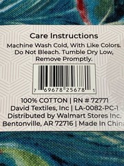 David Textiles 1 Yard Fabric Cut !00% Cotton Peacock Feathers 36 x 44 in