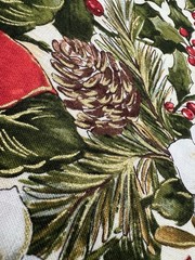 Woodland Christmas Fabric by Fabri-Quilt 3 Yds Poinsettias Pinecones Berries
