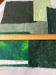 1 pound cotton quilting remnant pieces-all shades of green 17 different prints
