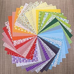 Lyksgir 70 Pcs 10×10 Inch Cotton Fabric Squares Multicolor Printed Quilting
