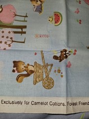Camelot Cotton Forest Friends Lot Of 5 Pieces Of Cotton Fabric 19″ X 21″ Each