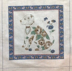 VTG Joan Kessler Cut & Sew Cotton Fabric 21″x 44.25″ Country Animals 8 Squares