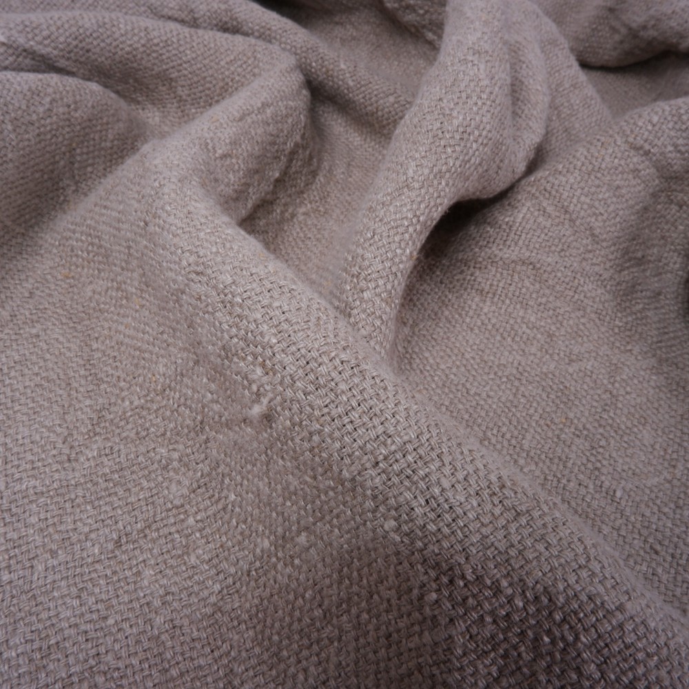 HEAVY Pure 100% LINEN – Natural Fabric 350gsm European flax – WASHED WIDE