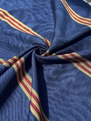 Navy Blue Striped Pattern Moiré Fabric By 2 Yards – Luxurious Silk.