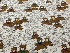Princess Fabrics, Inc Teddy Bears with Bowties Cotton Fabric 2 Yards Pattern 480