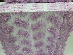 Lavender 3D Floral Embroidered Lace Fabric – Perfect for Quinceañera Dresses