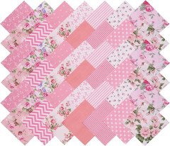 Pink Charm Packs for Quilting 5 Inch – 5X5 Charm Squares Precut Quilting Fabric