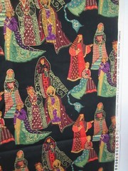 Christmas ROYALITY PEOPLE Gold VTG. Hancock Minnesota Fabric RARE SBTY X