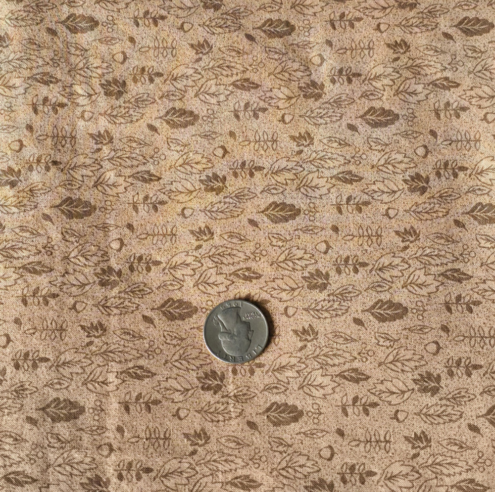 2 1/2 Yds Autumn Breeze Brown Leaves Acorns Fabric Balson Hercules Group