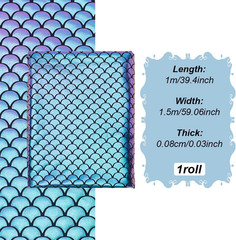 Mermaid Scales Fabric 39.4X59 Inch Sea Green Hologram 2 Way