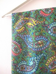 Vintage Green Paisley One Way Stretch Fabric 150cm wide x 1.3 meters
