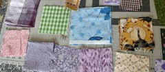 Lot of 120 cut squares for quilting / Crafts 4″x4″ and 2″x2″