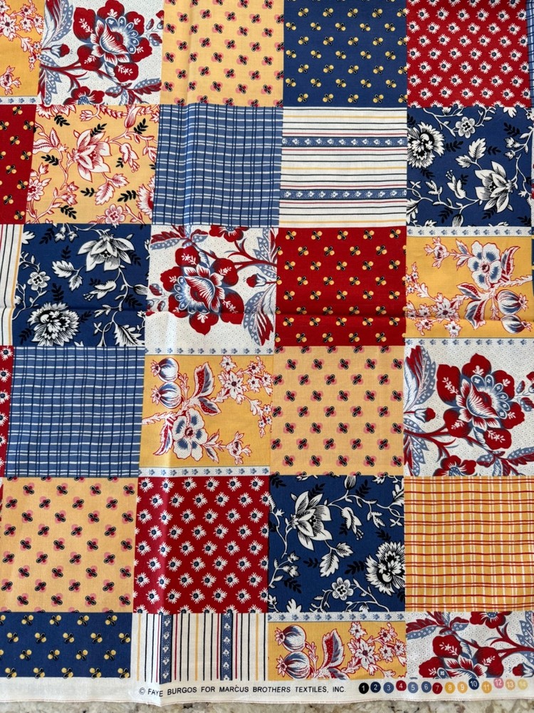 VINTAGE Patchwork: Faye Burgos For Marcus Brothers Textiles BTY