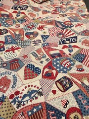 2 Yards Vintage 1776 Liberty Freedom Eagle USA Flag Patchwork 100% Cotton Fabric