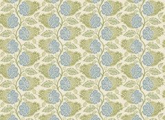 GP & J BAKER CURTAIN FABRIC DESIGN Calcot 5.2 METRES LINEN BLEND GREEN/BLUE