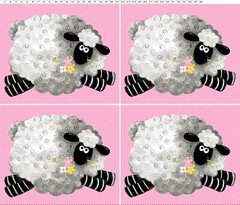 Susybee LAL Sheep Fat Quarter Panel Pink Quilt Fabric 35″ x 44″ ~ #SB20341-520