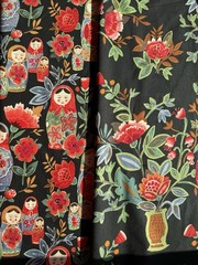 MATRYOSHKA DOLLS fabric Alexander Henry Vintage OOP Black Red Nesting 39×43 RARE