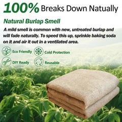 60″ x 50′ Burlap Fabric Roll – Natural Jute Garden Wrap, Weed Barrier, DIY Craft
