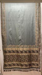 Exquisite Floral & Paisley Border Silk Sari Sage Green 5.5 In Length 44″ Wide