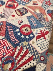 2 Yards Vintage 1776 Liberty Freedom Eagle USA Flag Patchwork 100% Cotton Fabric