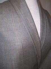 78″ X 60″ TAN BLK MULTI YEAR ROUND SILK WOOL BLEND GLEN PLAID SUIT WEIGHT FABRIC