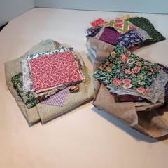 1 Pound 15 Ounces Cotton Print Fabric Quilt Scraps Leftover Squares E