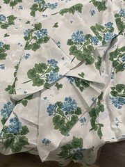 $158 Matouk Italy New 500TC Cotton Percale 120” Geranium By YARD Fabric Blue
