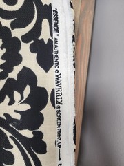 Waverly Essence Gray Off White Damask Upholstery Fabric 4 yards