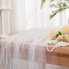 5 Yards White Pearl Tulle Fabric,60 Inch Wide Wrinkle Free Pearl Mesh Fabric …