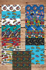 Car Racing by Camelot 12 Print Bundle, FAT Quarter, 1/2 Yard, or 1 Yard Cotton F