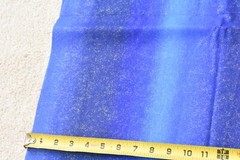 16″ Long, Vintage, Metallic-Gold Sparkles on Vertical-Blue-Striped, E161