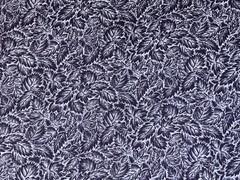 2/3 Yd Blue Tone on Tone Leaves Floral Cotton Quilt Fabric Vintage 23″ X 44″