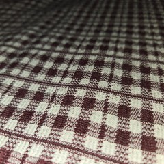 Brown White Tartan Stripe Check Pattern Texture Weave Fabric 72″ x 30″ 2 Yards