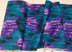 Timeless Treasures Aurora Nights Northern Lights Trees Cotton Fabric Remnant