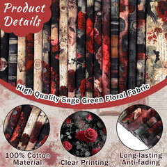 20 Pcs 10”X10” Gothic Halloween Quilting Fabric Square Vintage
