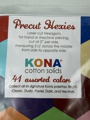 3 Robert Kaufman Fabrics Precut HEXIES KONA Cotton Solids 41 Asst Dark Palette