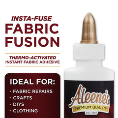 Fabric Fusion Insta-Fuse Permanent Fabric Glue Thermo-Activated Instant Dry Time