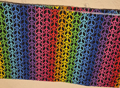 2009 Patty Reed Designs Colorful Peace Sign Fabric 100% Cotton 1.5 Yards New