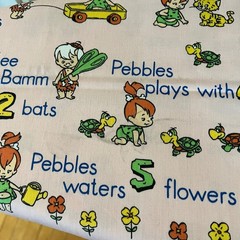 Flintstones Pebbles and Bamm-Bamm Fabric 1 yard 36×60 in VTG 1991 Unused remnant