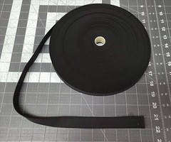 1 INCH WIDE WOVEN ELASTIC TEX POLYESTER UPOLSTERY GRADE SOLD BY THE YARD BLACK