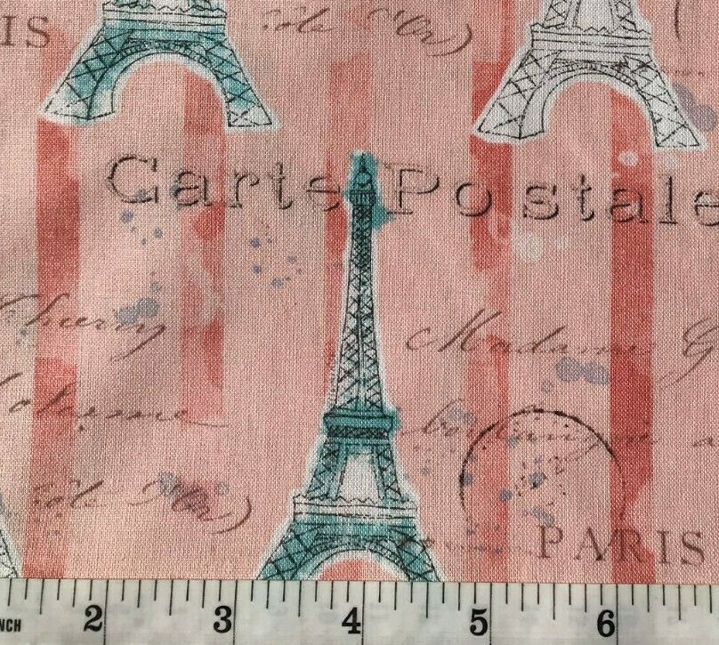 Lighthearted in Paris – Blush Pink Peach Quilt Fabric – Fat Quarter