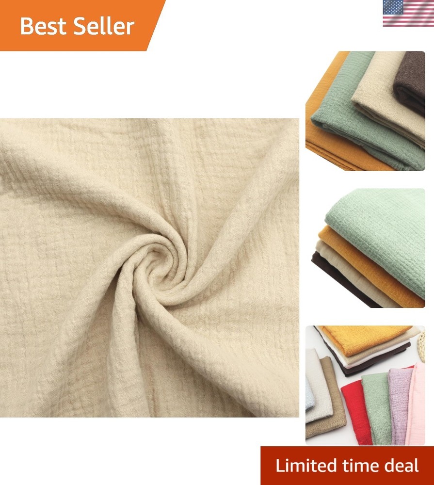 Multi-Color Cotton Gauze Fabric (39×53 Inch) – Perfect for Crafts & Backdrops