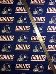 NFL New York Giants Football Cotton Fabric 1/2 Yard (18 By 58”) New