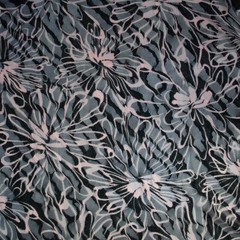 Designers lace devore fabric Black & Pink Floral Remnant 170x140cm Made in Italy